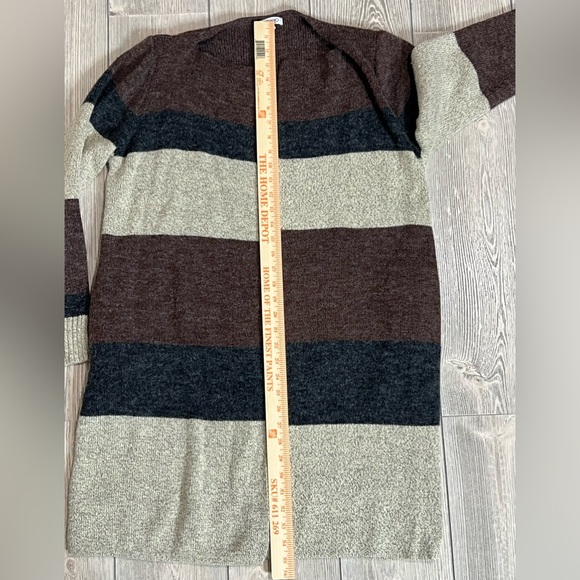 Baciano Brown Multicolor Long-Line Open Cardigan Size Small - Picture 5 of 7
